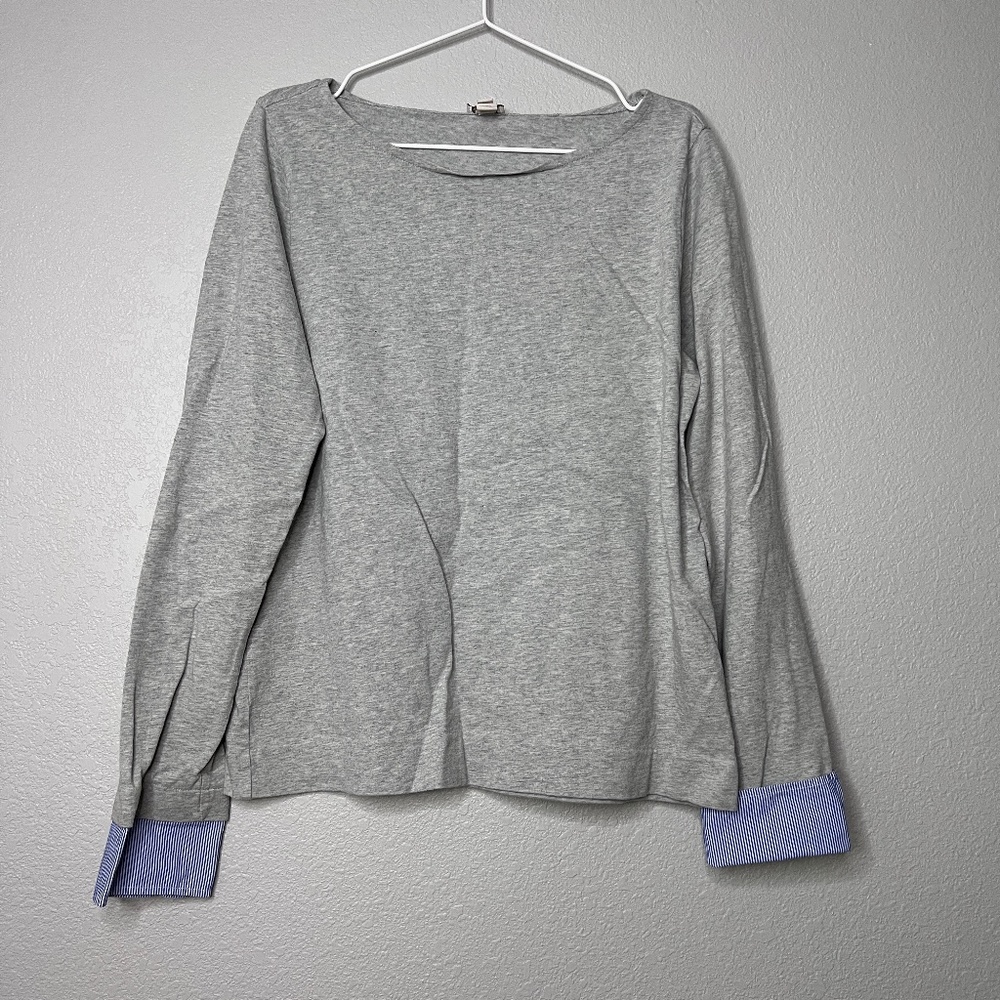J Crew Sweater with cuff stripe sleeves